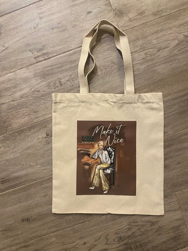 “Make it Nice” Book Cover Canvas Bag
